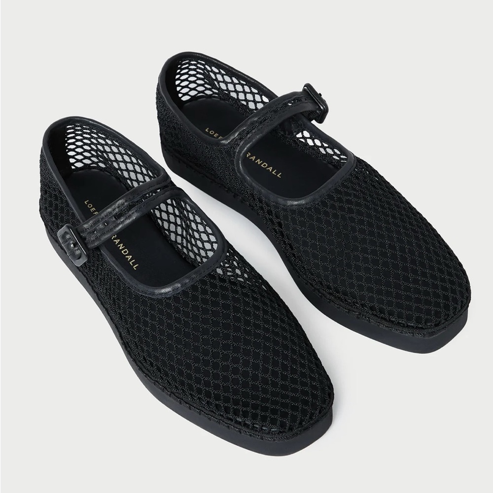 Loeffler Randall Rita Black Mesh Mary Jane Shoes